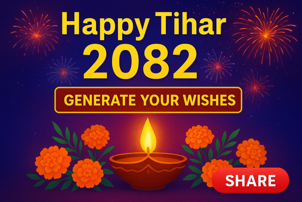 Tihar Greeting Card Generator 2082 - Wish With Your Name 3 Tihar Greeting Card Generator